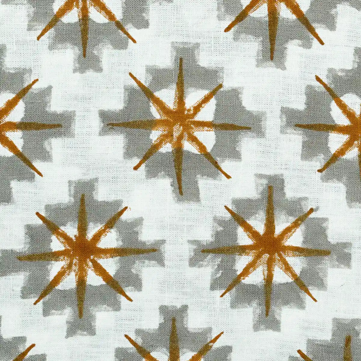 Crimsa Geometric Block Print Linen Fabric