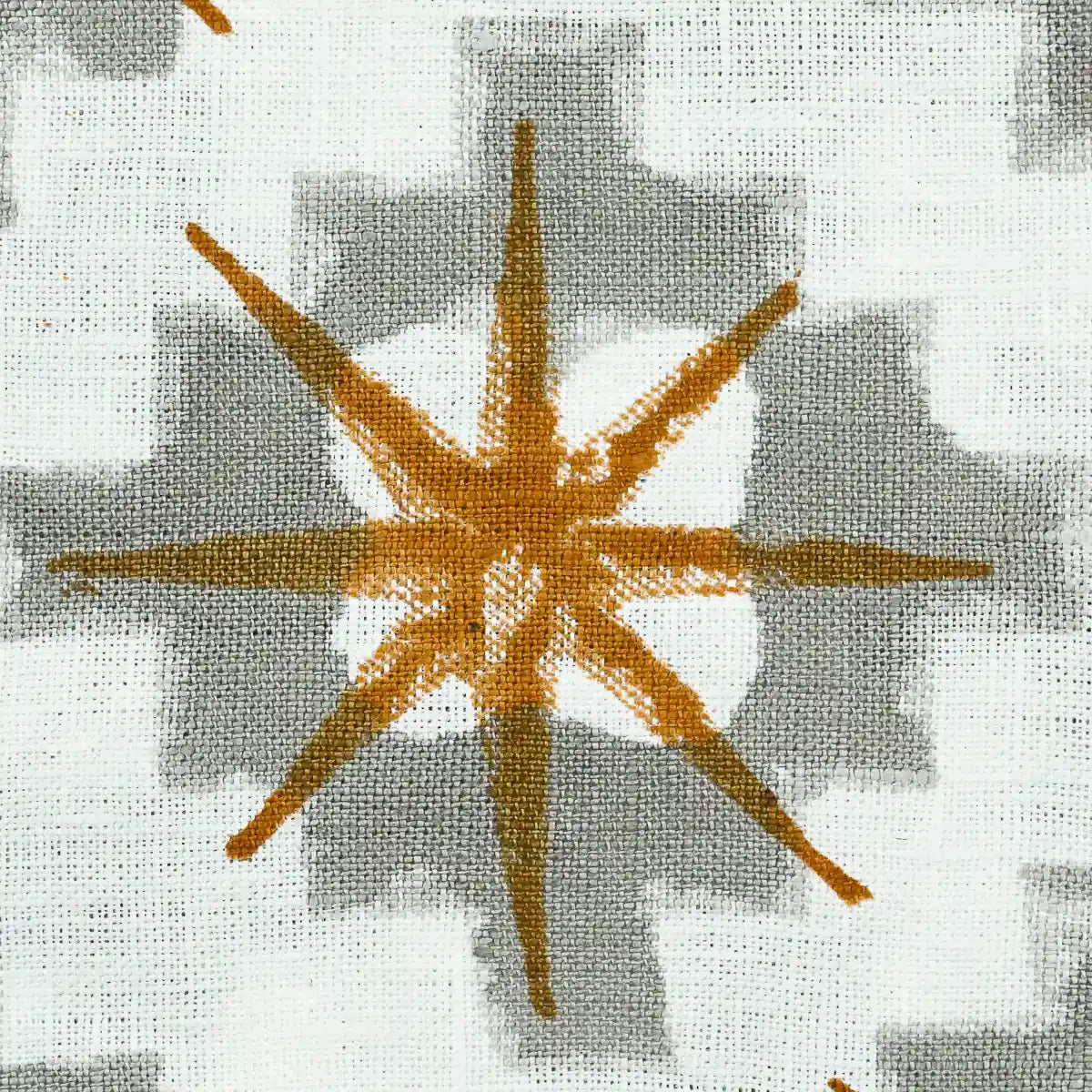 Crimsa Geometric Block Print Linen Fabric