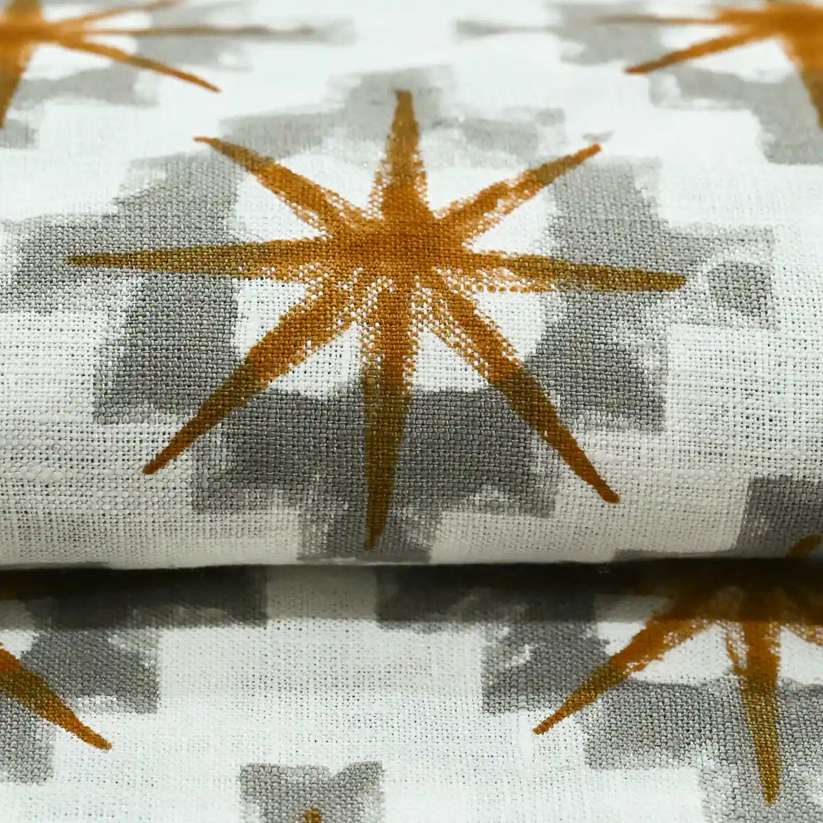 Crimsa Geometric Block Print Linen Fabric
