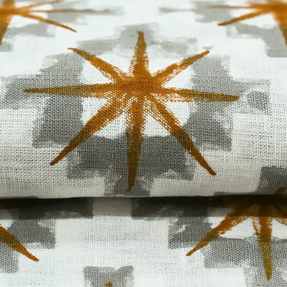 Crimsa Geometric Block Print Linen Fabric