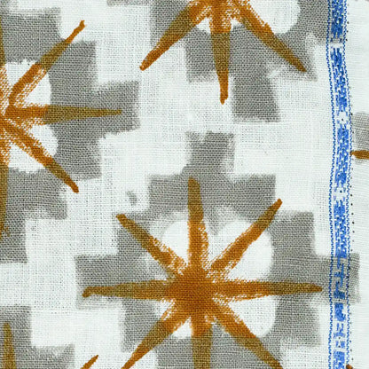 Crimsa Geometric Block Print Linen Fabric