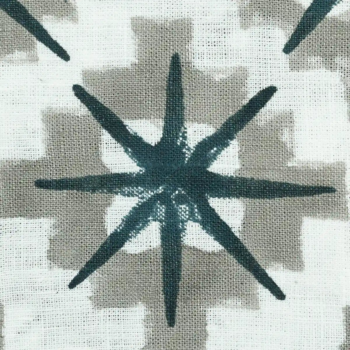 Crimsa Geometric Block Print Linen Fabric
