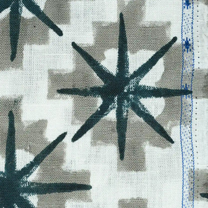 Crimsa Geometric Block Print Linen Fabric