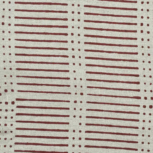 Ecurb Geometric Hand block Print Linen Fabric