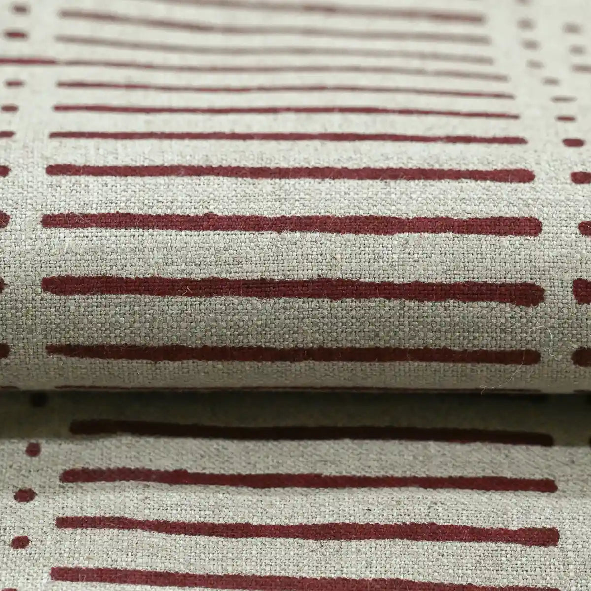 Ecurb Geometric Hand block Print Linen Fabric