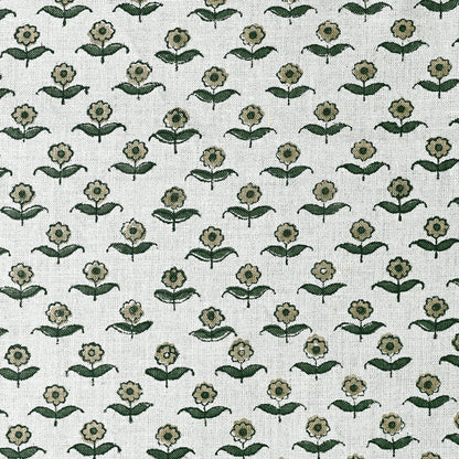 Yrolw Floral Hand Block Print Linen Fabric