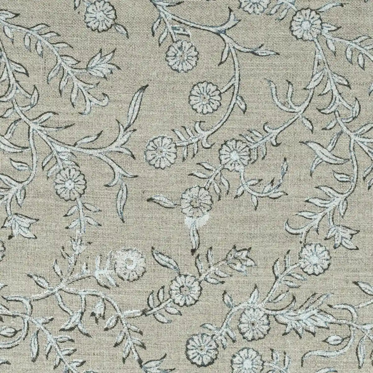 Ydorb Floral Hand Block Print Linen Fabric