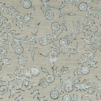 Ydorb Floral Hand Block Print Linen Fabric