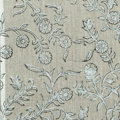 Ydorb Floral Hand Block Print Linen Fabric