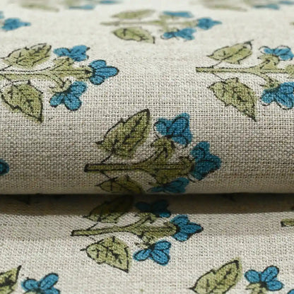 Indral Floral Block Print Linen Fabric