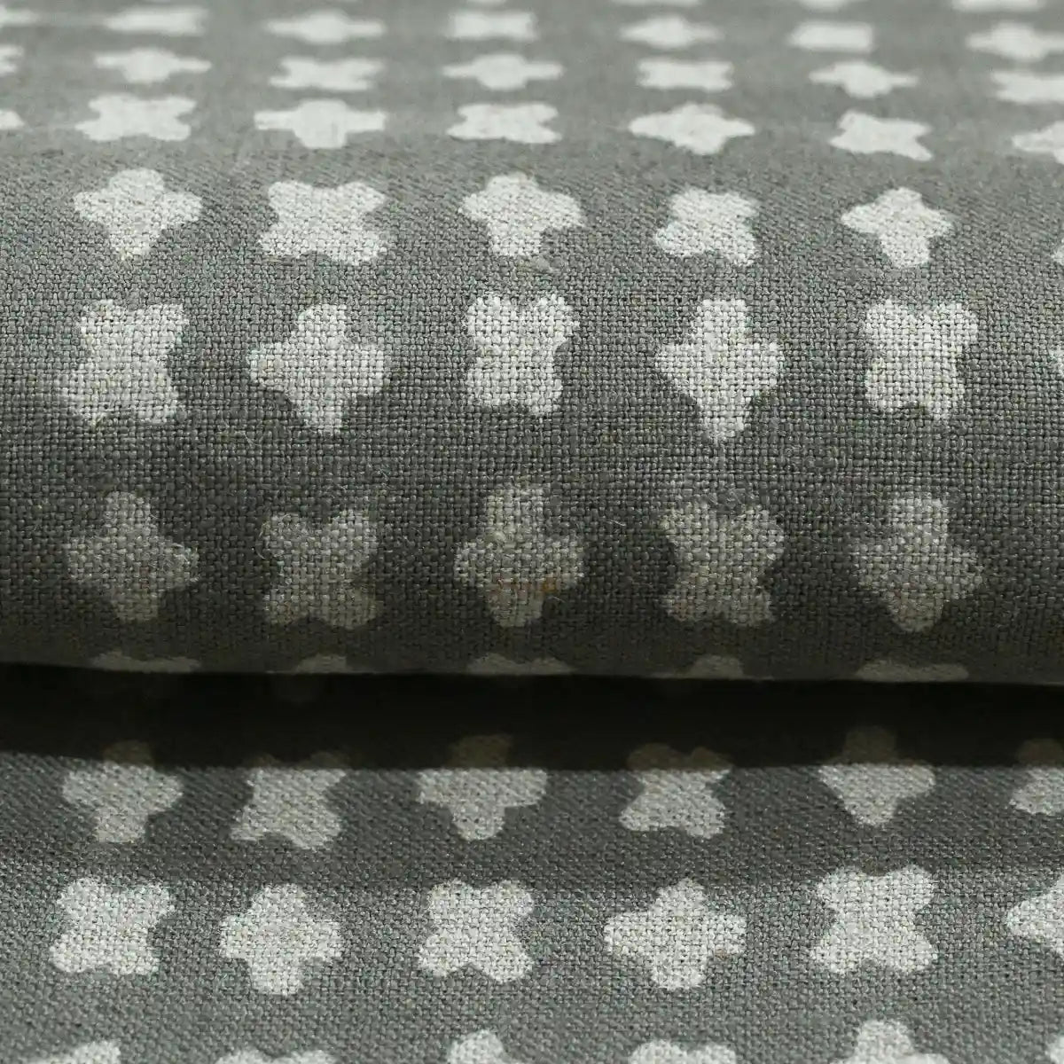 Enoki Geometric Block Print Linen Fabric
