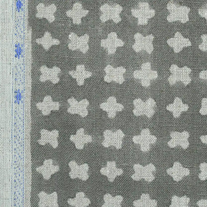 Enoki Geometric Block Print Linen Fabric