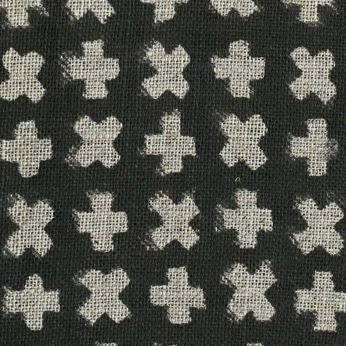 Enoki Geometric Block Print Linen Fabric