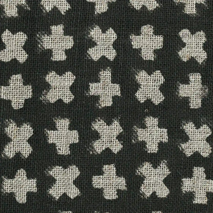 Enoki Geometric Block Print Linen Fabric