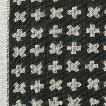 Enoki Geometric Block Print Linen Fabric