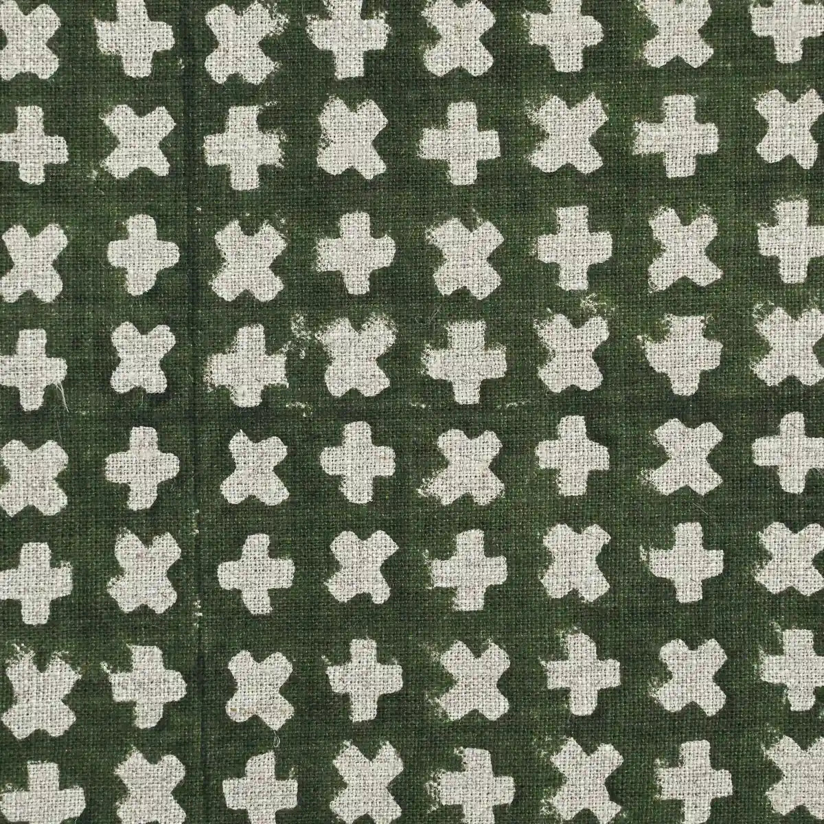 Enoki Geometric Block Print Linen Fabric
