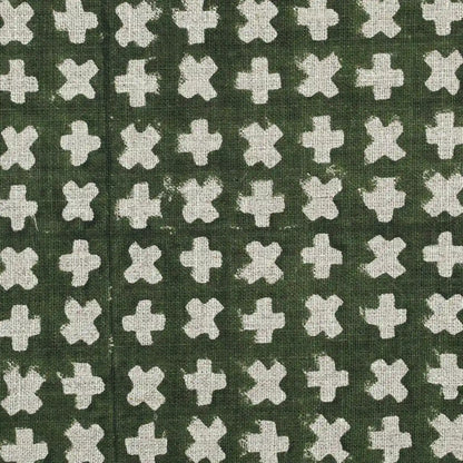 Enoki Geometric Block Print Linen Fabric