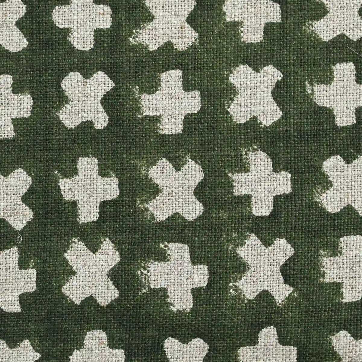 Enoki Geometric Block Print Linen Fabric