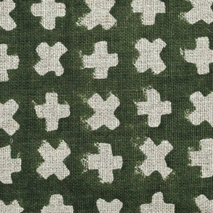Enoki Geometric Block Print Linen Fabric