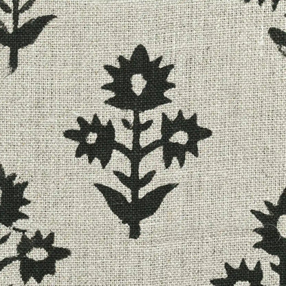 Ninor Floral Block Print Linen Fabric