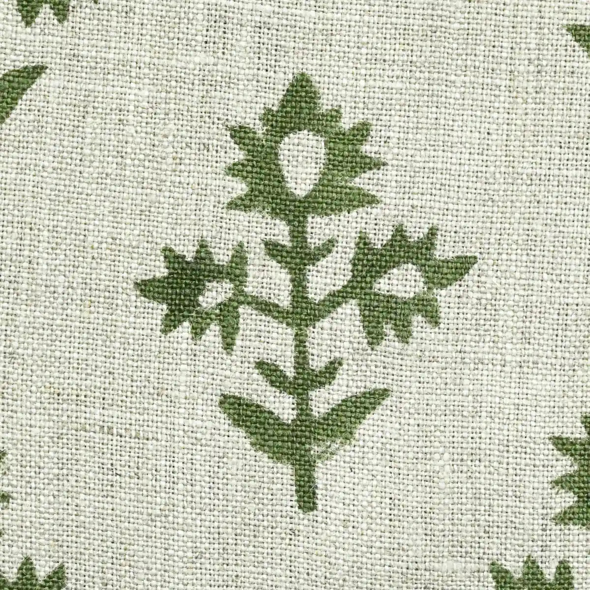 Ninor Floral Block Print Linen Fabric