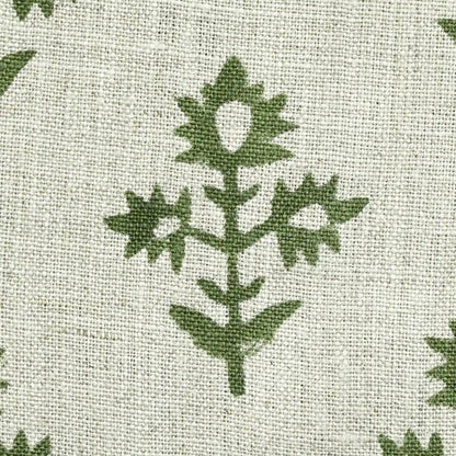 Ninor Floral Block Print Linen Fabric