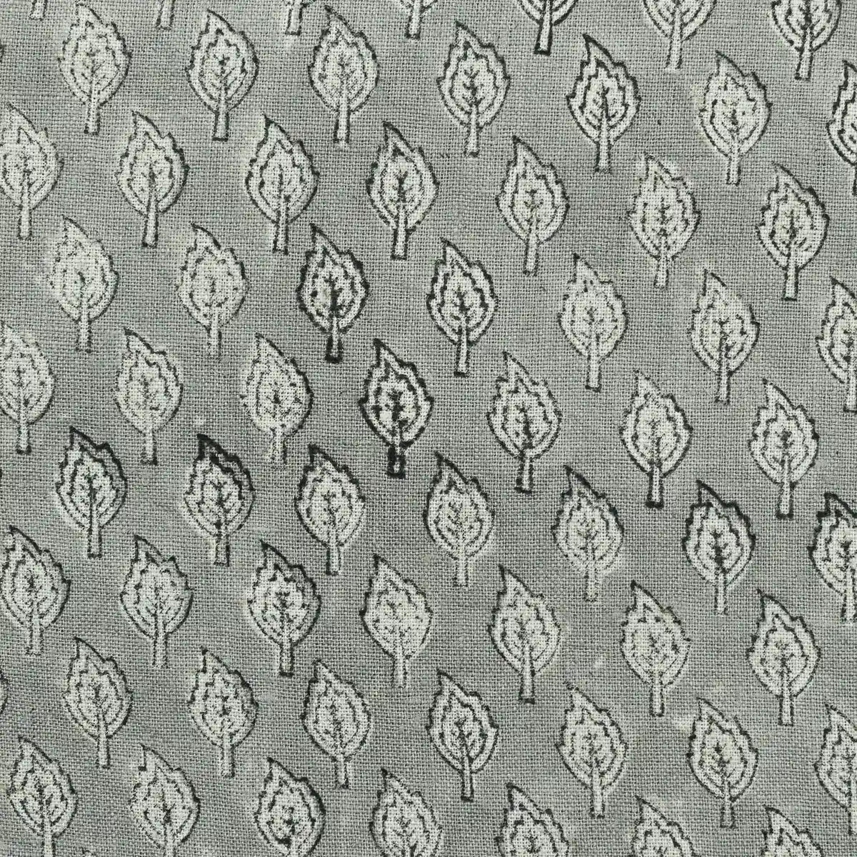 Trocn Botanical Block Print Linen Fabric