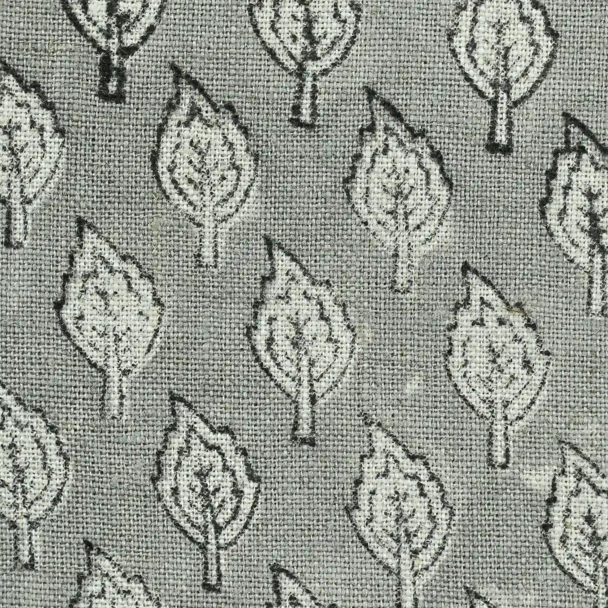 Trocn Botanical Block Print Linen Fabric