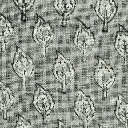 Trocn Botanical Block Print Linen Fabric