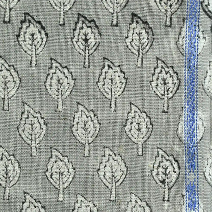 Trocn Botanical Block Print Linen Fabric