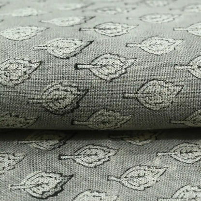 Trocn Botanical Block Print Linen Fabric