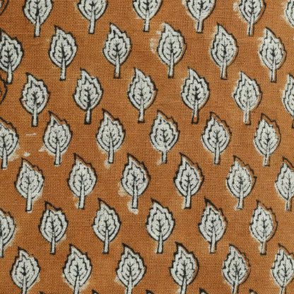 Trocn Botanical Block Print Linen Fabric