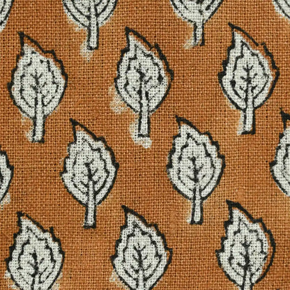 Trocn Botanical Block Print Linen Fabric