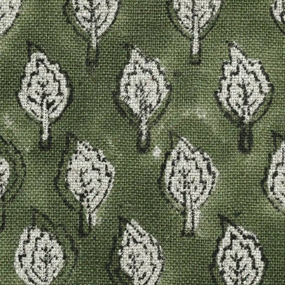 Trocn Botanical Block Print Linen Fabric