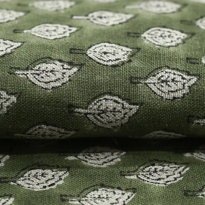 Trocn Botanical Block Print Linen Fabric