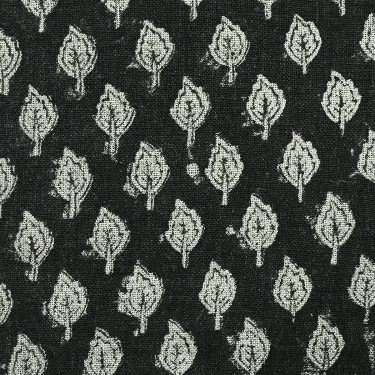 Trocn Botanical Block Print Linen Fabric