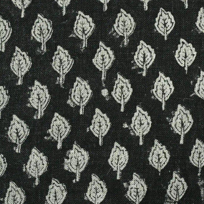 Trocn Botanical Block Print Linen Fabric