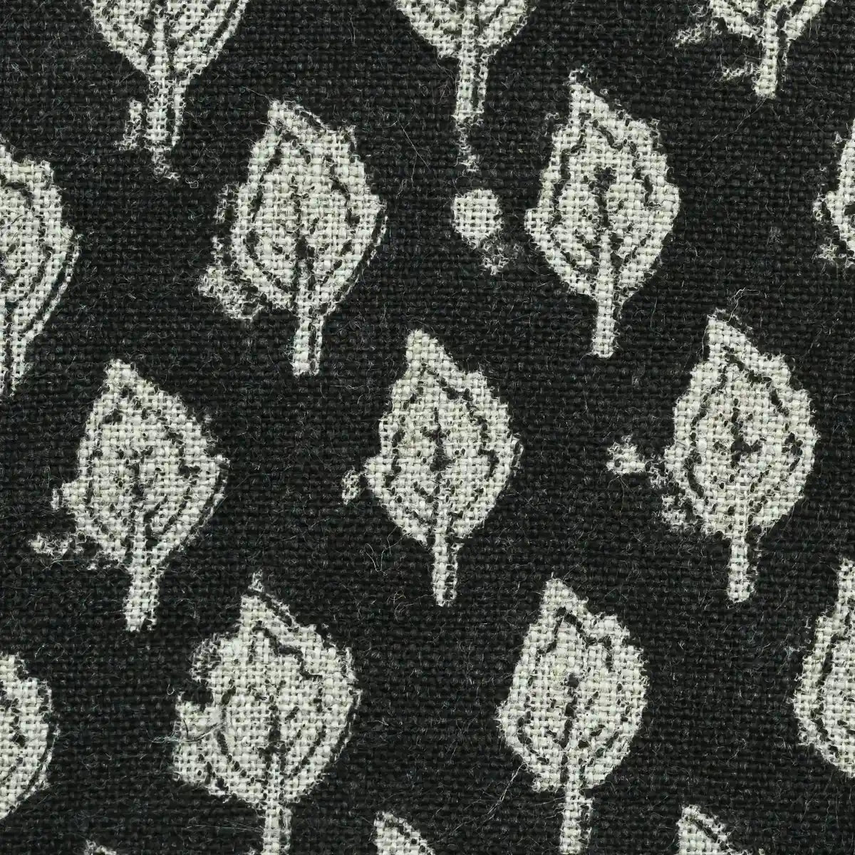 Trocn Botanical Block Print Linen Fabric