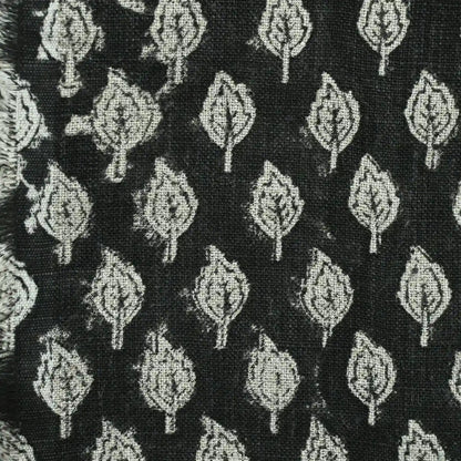 Trocn Botanical Block Print Linen Fabric