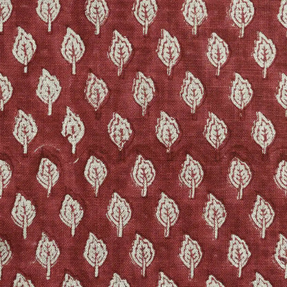 Trocn Botanical Block Print Linen Fabric