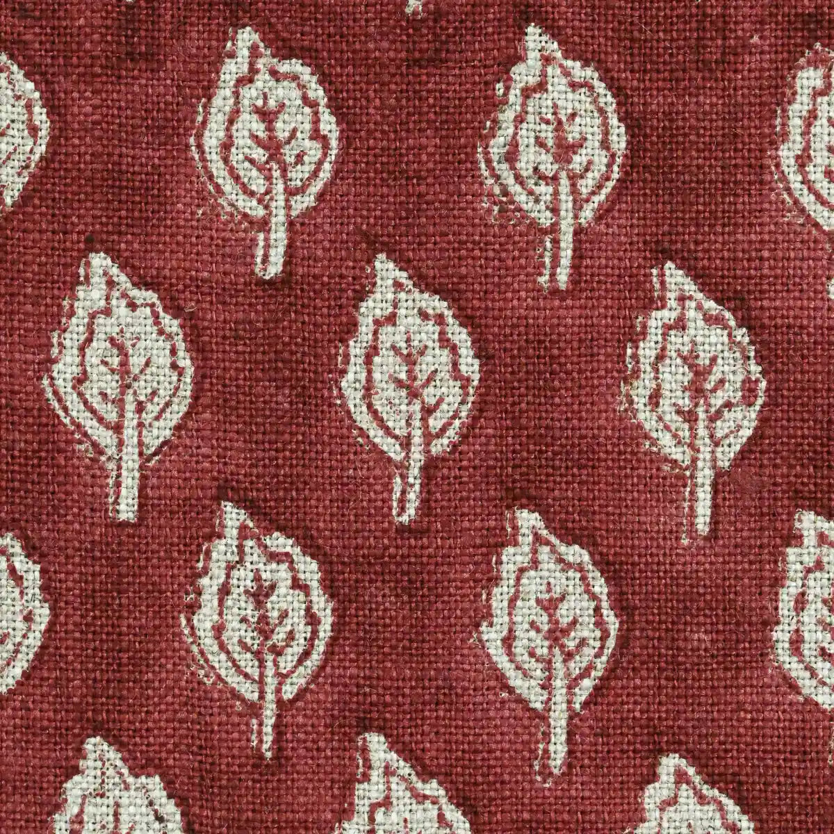 Trocn Botanical Block Print Linen Fabric