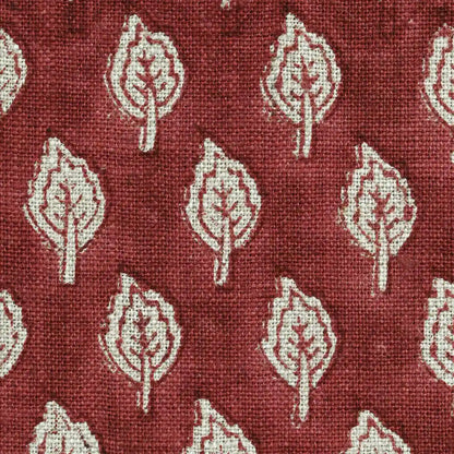 Trocn Botanical Block Print Linen Fabric