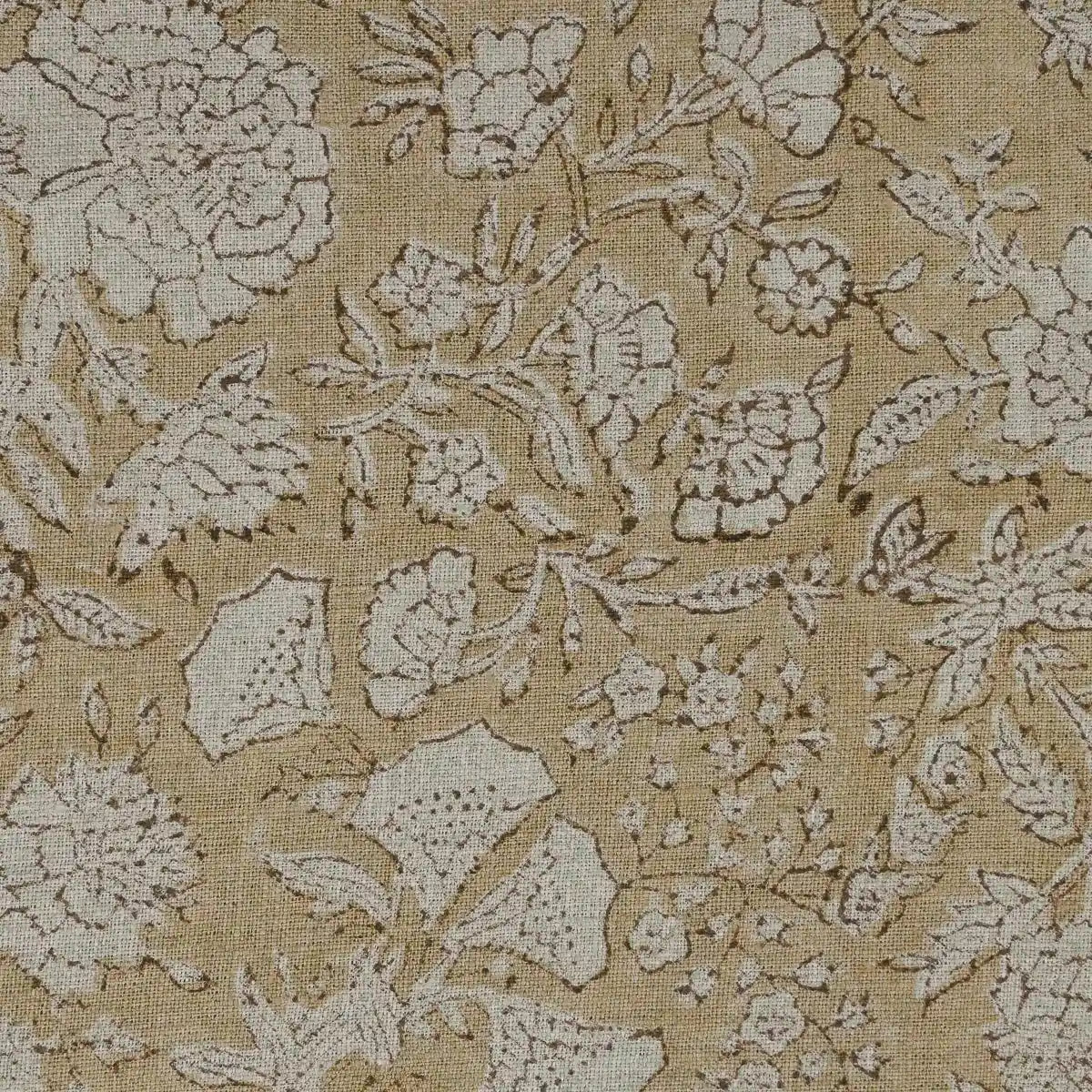 Aidyl Floral Hand Block Linen Fabric