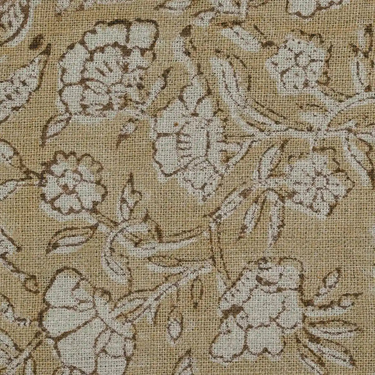 Aidyl Floral Hand Block Linen Fabric
