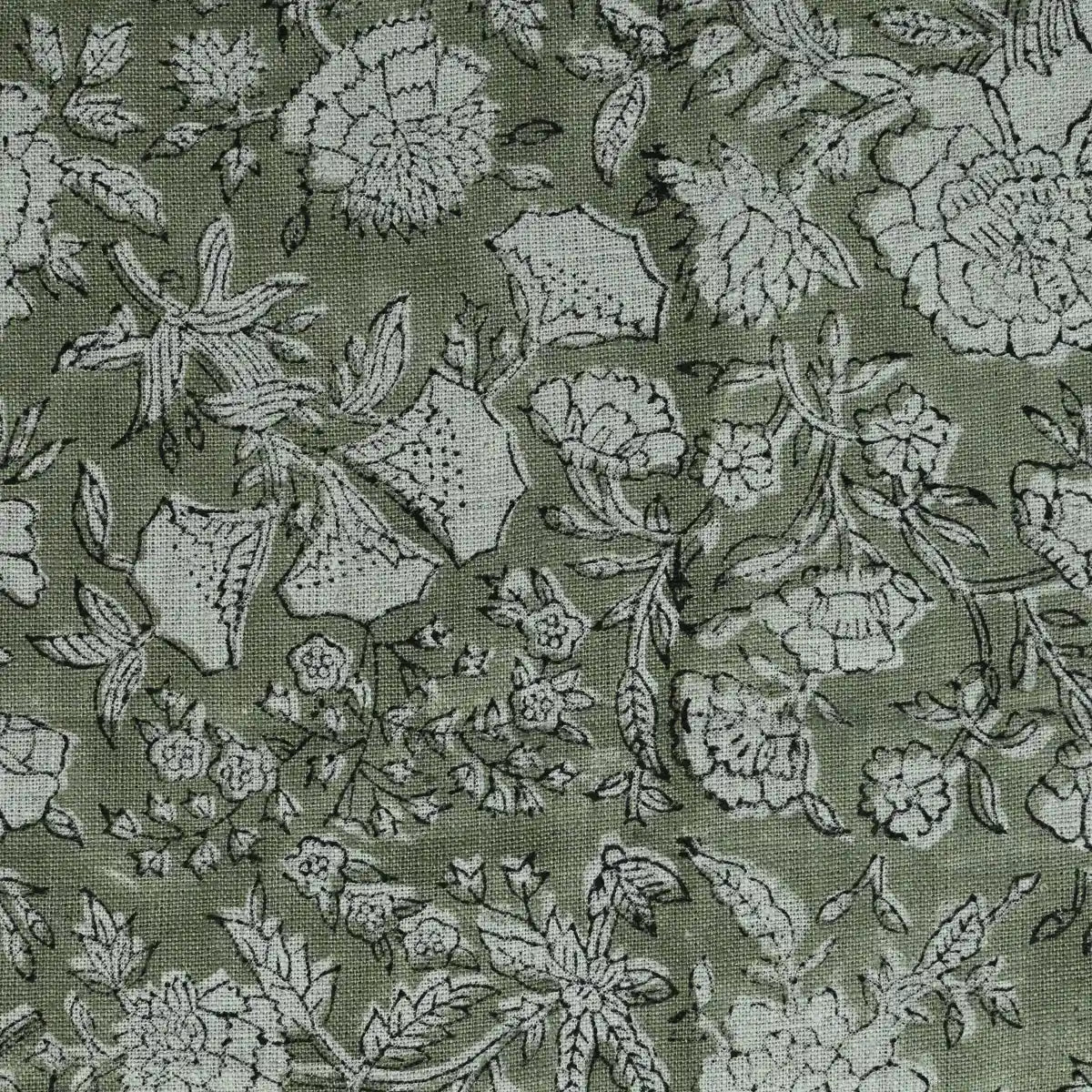Aidyl Floral Hand Block Linen Fabric