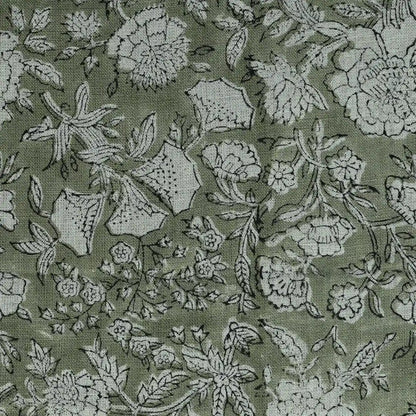 Aidyl Floral Hand Block Linen Fabric