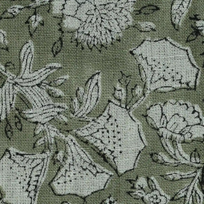 Aidyl Floral Hand Block Linen Fabric