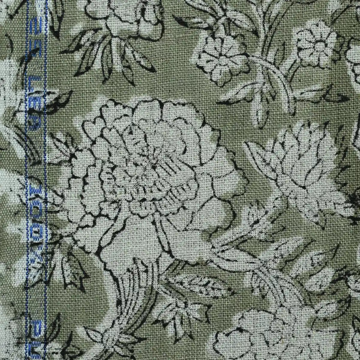 Aidyl Floral Hand Block Linen Fabric