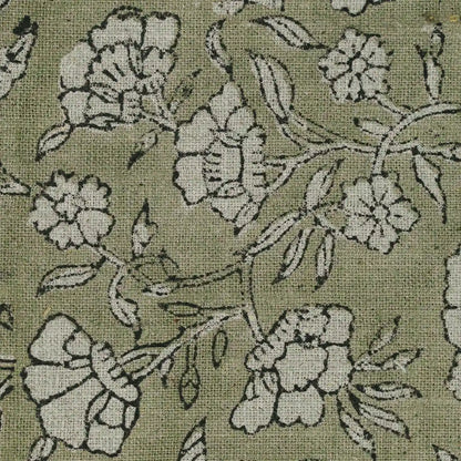Aidyl Floral Hand Block Linen Fabric