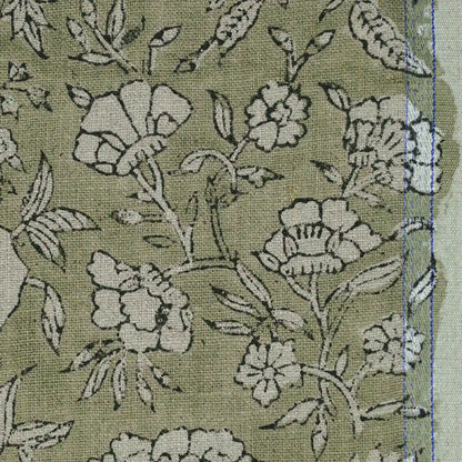 Aidyl Floral Hand Block Linen Fabric